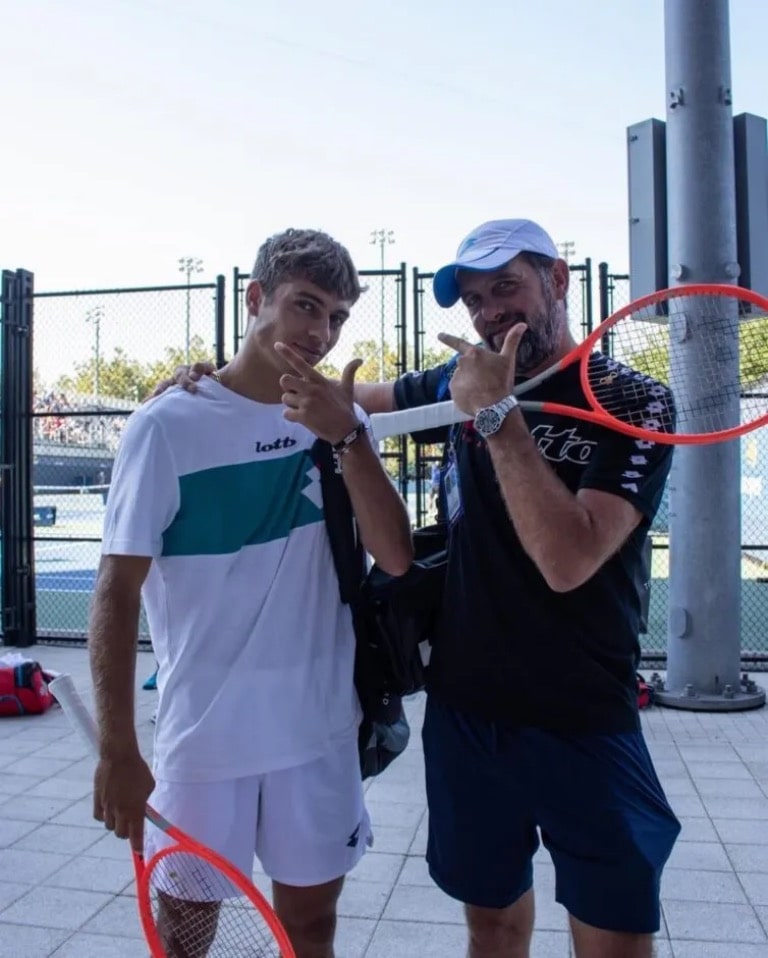 Flavio Cobolli with his father Stefano Cobolli