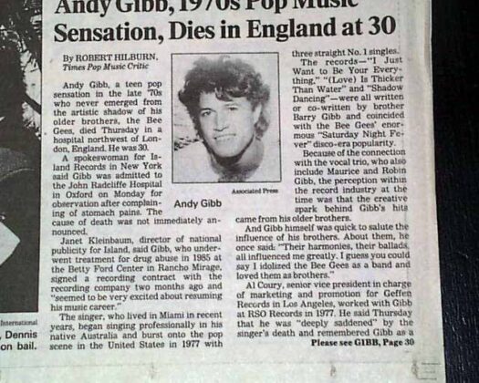 Andy Gibb Cause of Death: What's the Truth? The Pop Music Idol Who Died