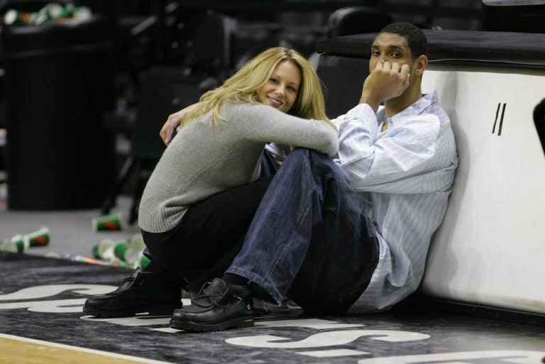 amy sherrill and tim duncan watched basketball game