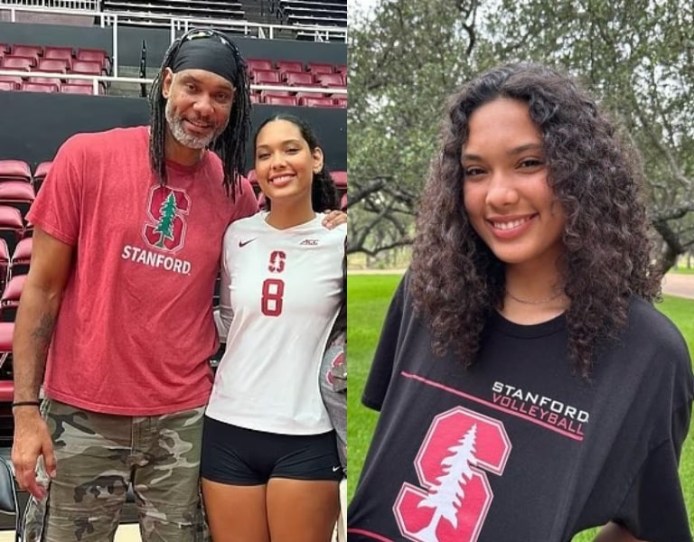 amy sherrill and tim duncans daughter sydney plays volleyball at stanford