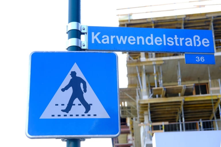 austria street with german signs